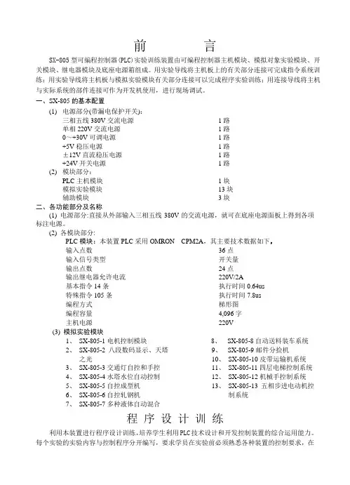 #SX-805型PLC说明书