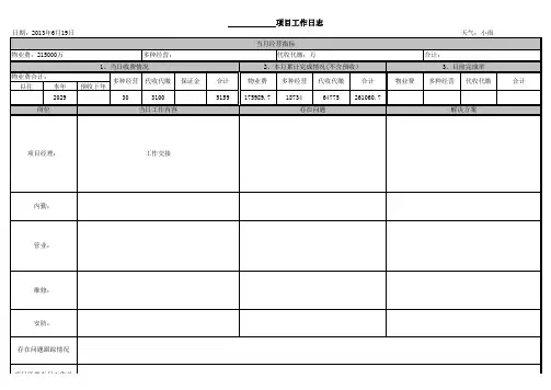 项目物业工作日志模板