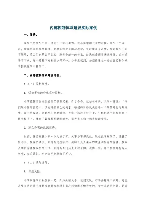 内部控制体系建设实际案例