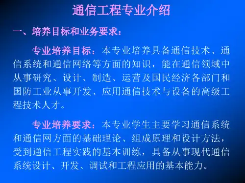 【PPT】通信工程专业介绍.