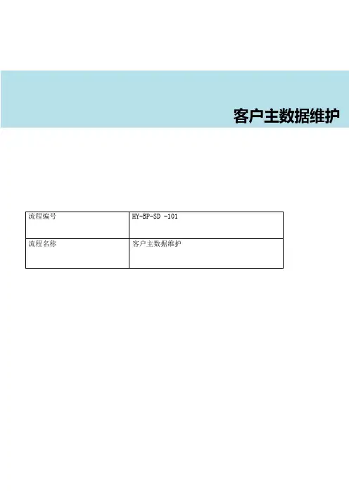 SAP客户主数据维护流程文档