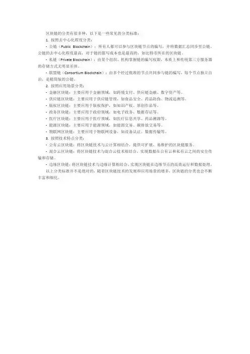 区块链的分类标准