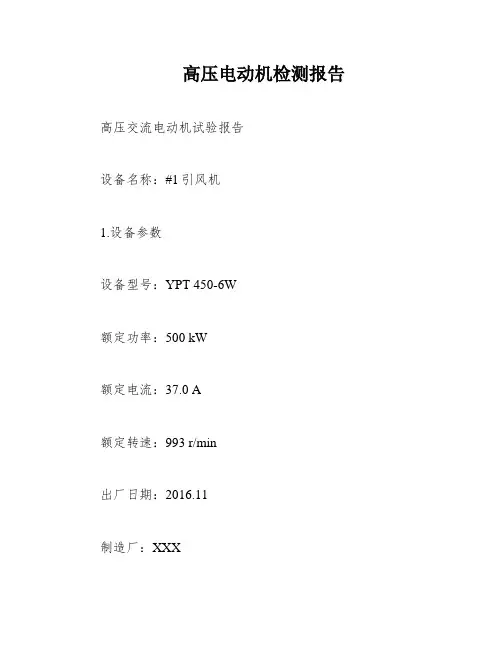 高压电动机检测报告