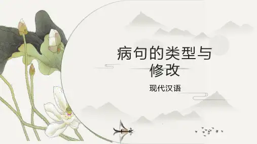现代汉语——病句的类型与修改课件PPT
