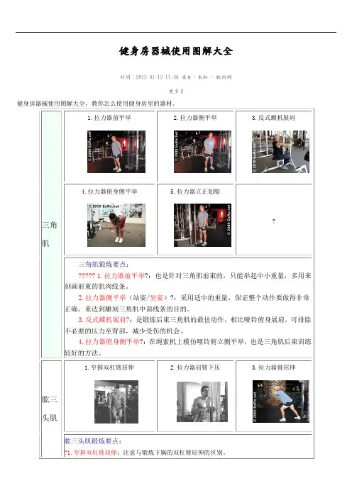 健身房器械使用图解大全