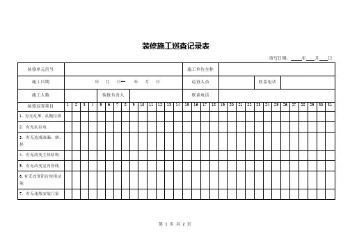 装修施工巡查记录表