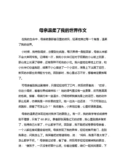 母亲温柔了我的世界作文