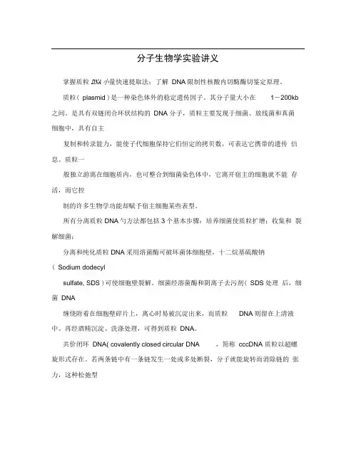 分子生物学实验讲义