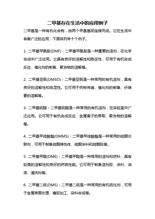 二甲基存在生活中的应用例子