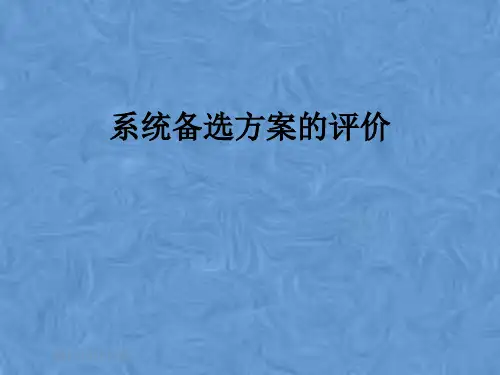系统备选方案的评价