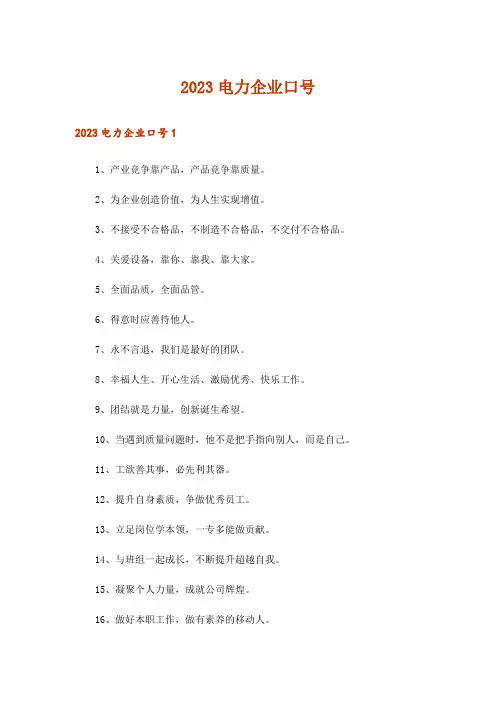 2023电力企业口号_1