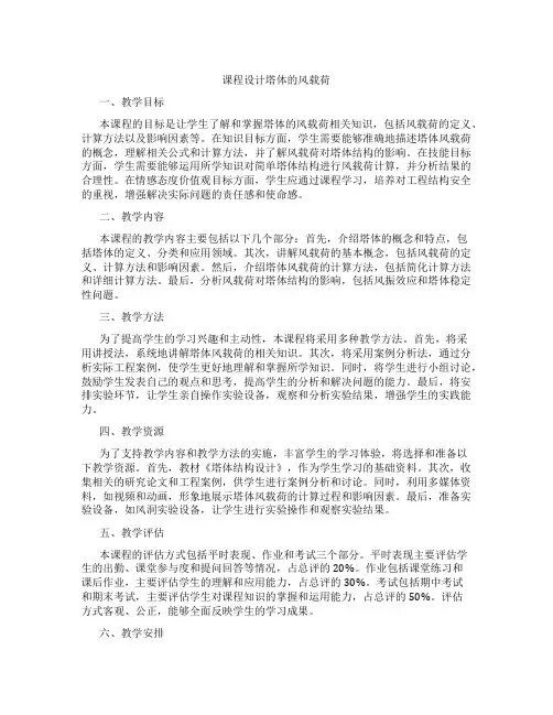 课程设计塔体的风载荷