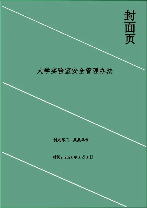 大学实验室安全管理办法