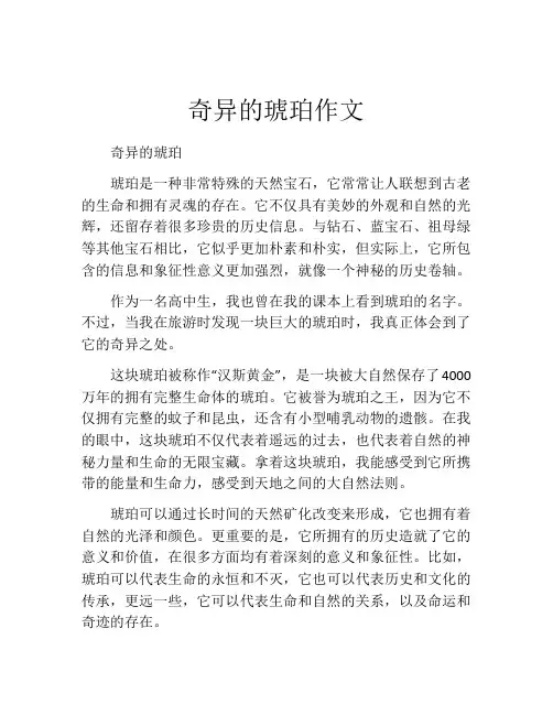 奇异的琥珀作文