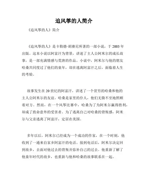 追风筝的人简介
