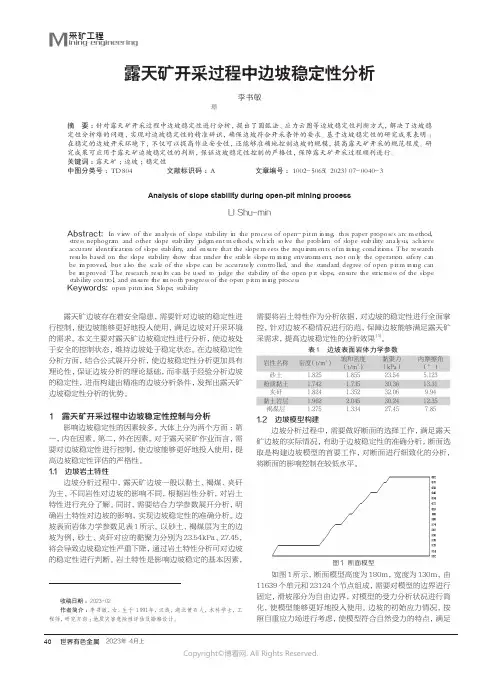 219528727_露天矿开采过程中边坡稳定性分析