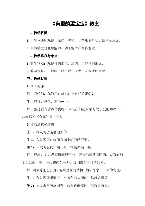 《有趣的蛋宝宝》教案