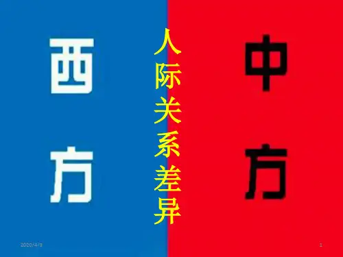 中西方人际关系差异(课堂PPT)