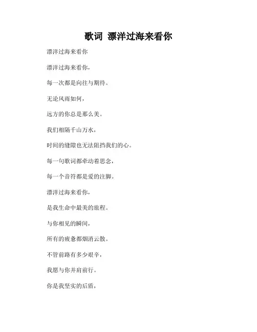歌词  漂洋过海来看你