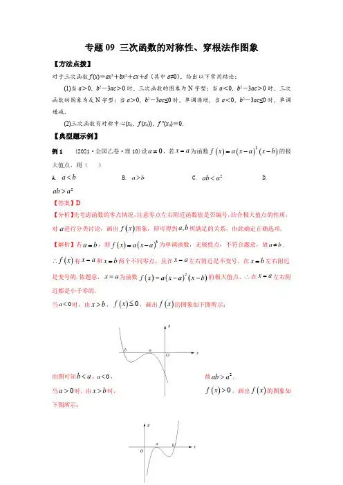 高考数学专题《三次函数的对称性、穿根法作图象》填选压轴题及答案