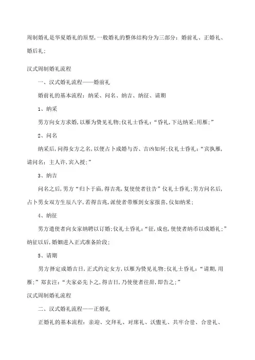 汉婚周制婚礼流程