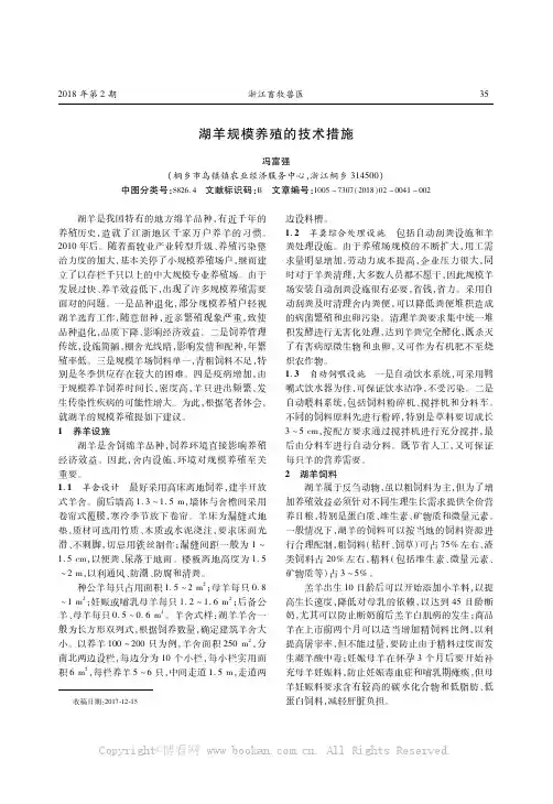 湖羊规模养殖的技术措施
