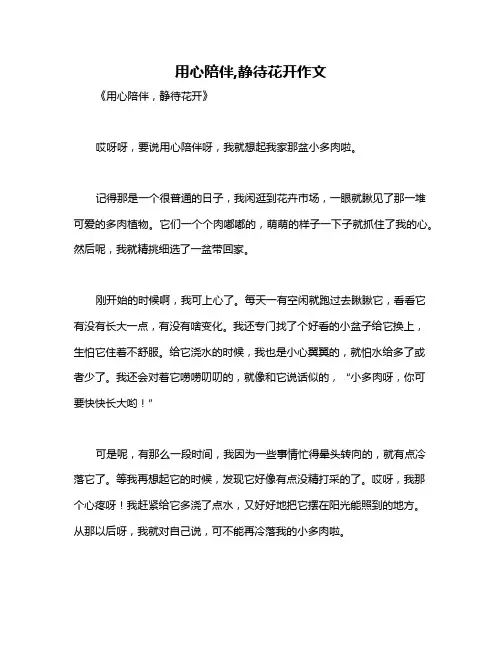 用心陪伴,静待花开作文
