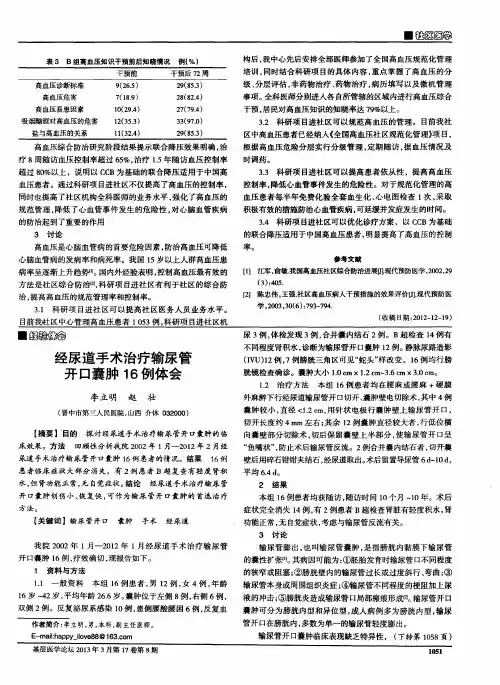 经尿道手术治疗输尿管开口囊肿16例体会