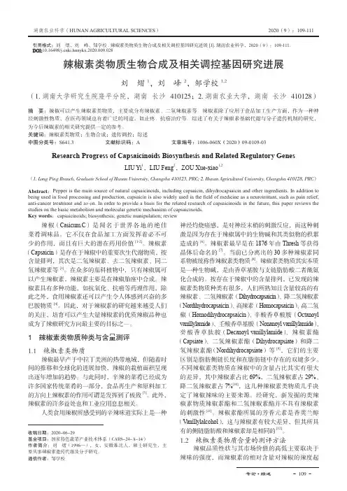 辣椒素类物质生物合成及相关调控基因研究进展