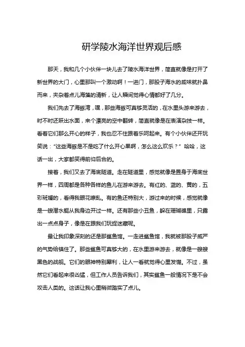 研学陵水海洋世界观后感