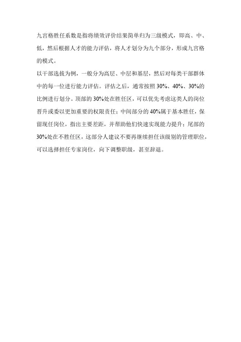 九宫格胜任系数
