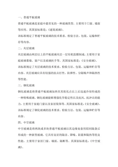 家用玻璃标准