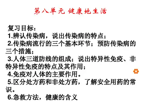 第八单元健康地生活复习课件(人教版生物)