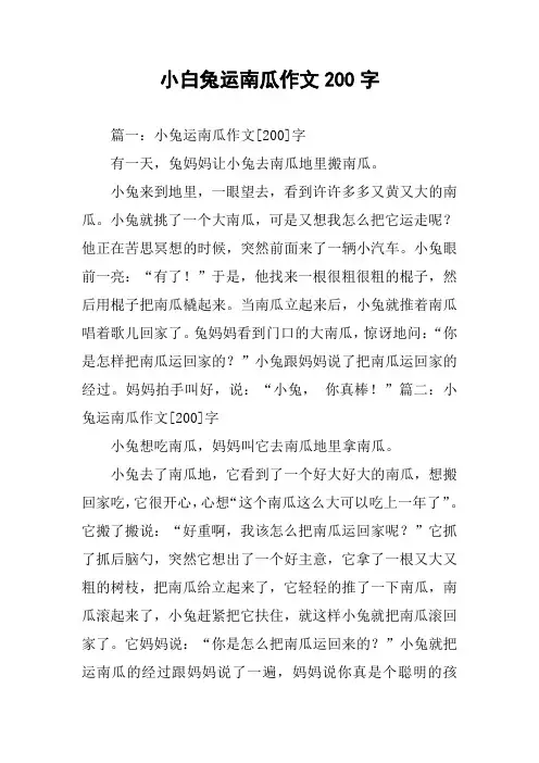 小白兔运南瓜作文200字