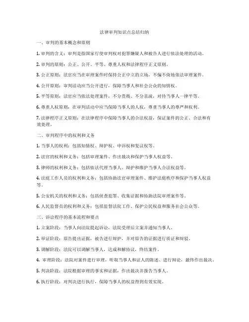 法律审判知识点总结归纳