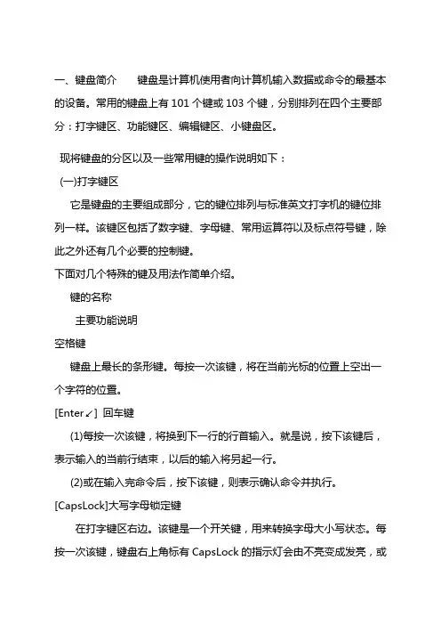 键盘使用说明完整版