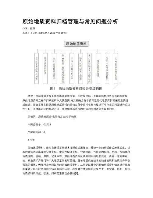 原始地质资料归档管理与常见问题分析