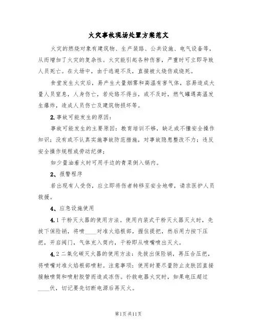 火灾事故现场处置方案范文(5篇)