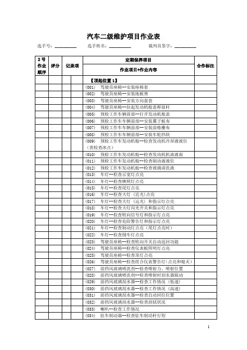 二级维护工单