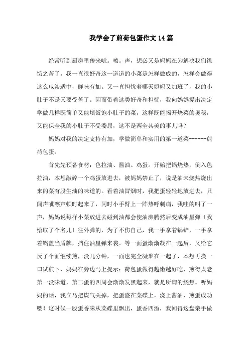 我学会了煎荷包蛋作文精选