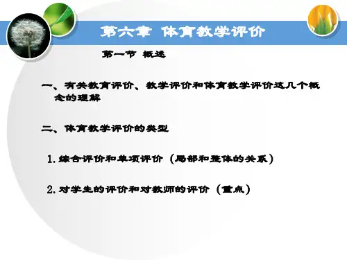 学校体育学第六章 体育教学评价