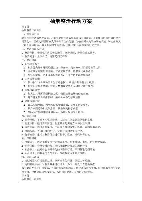 抽烟整治行动方案