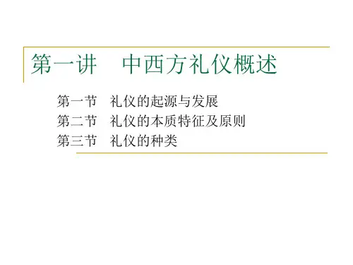 中西方礼仪培训PPT 课件