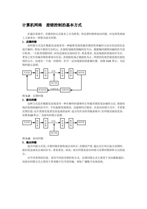 计算机网络  差错控制的基本方式