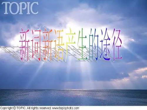 新词新语产生的途径