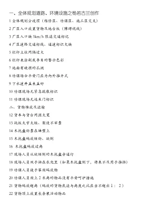 约100处安全隐患漫画图