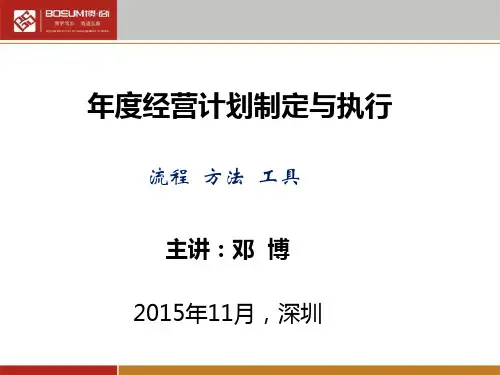 某公司年度经营计划制定与执行培训讲义(PPT 59页)