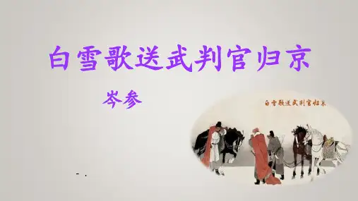 《白雪歌送武判官归京》PPT优秀课件