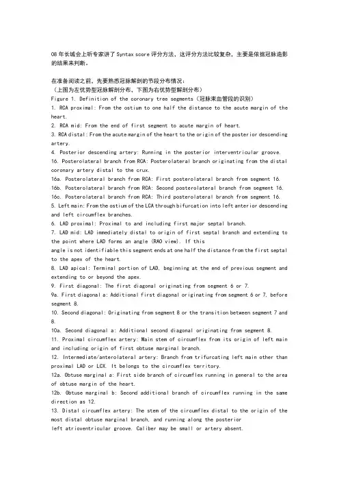 syntax评分系统方法及意义