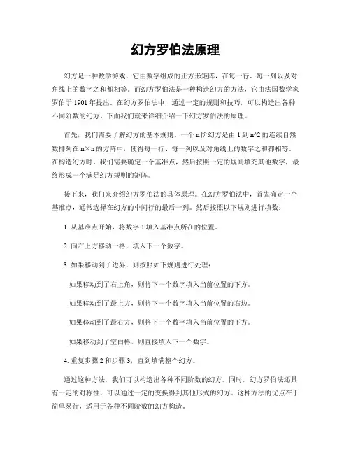 幻方罗伯法原理